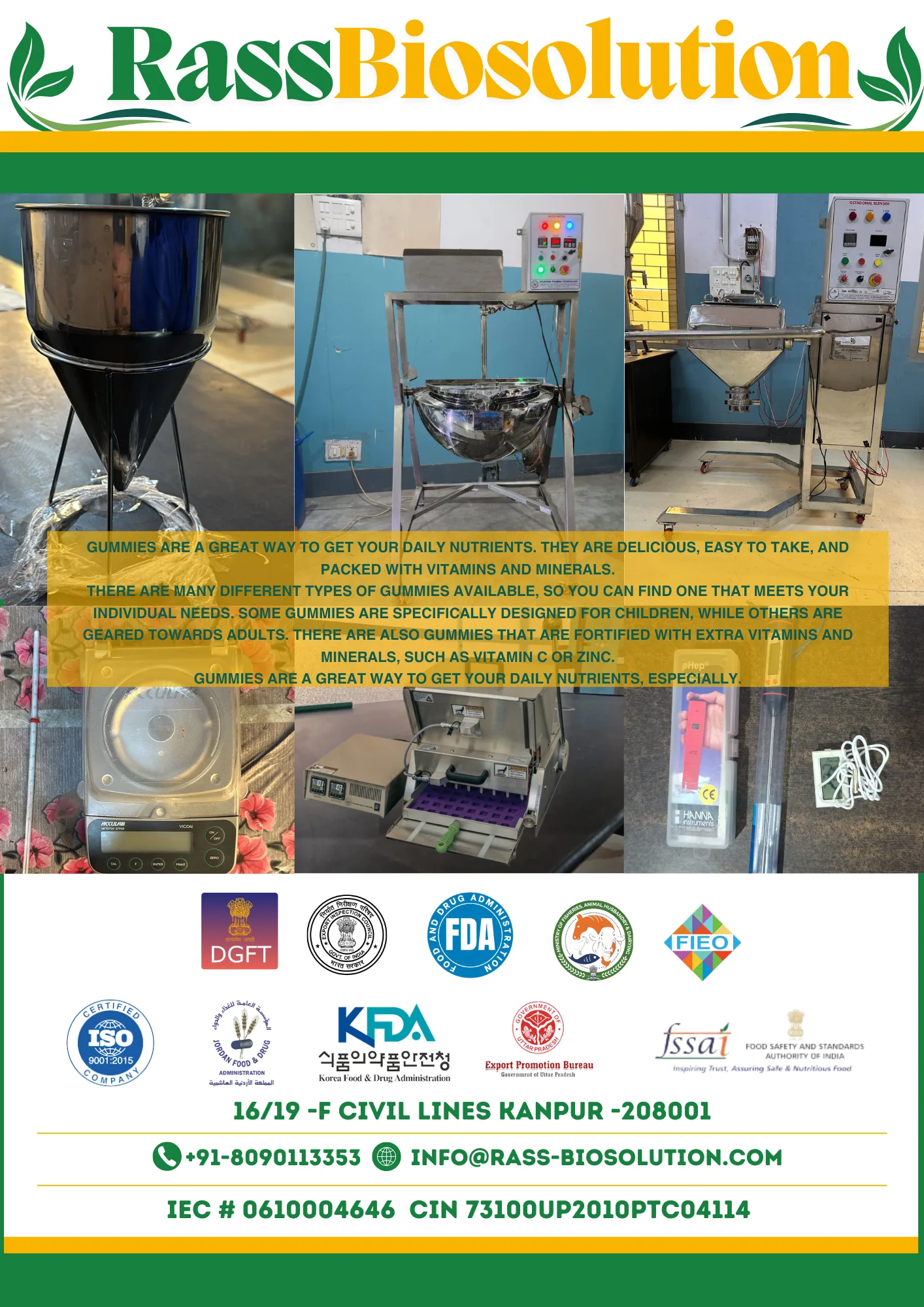 Functional confectionaries equipment